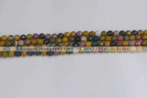 COS201 15.5 inches 6mm faceted round ocean jasper beads