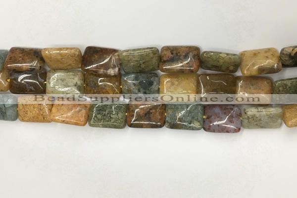 COS252 15.5 inches 12*16mm rectangle ocean stone beads wholesale