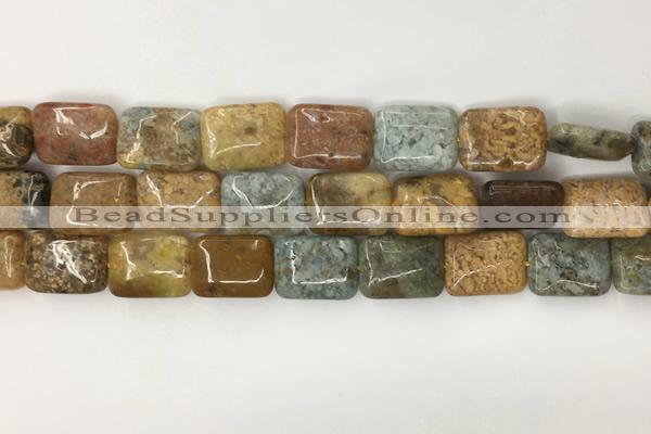 COS253 15.5 inches 13*18mm rectangle ocean stone beads wholesale