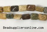 COS254 15.5 inches 15*20mm rectangle ocean stone beads wholesale