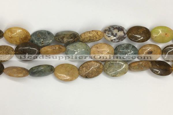 COS260 15.5 inches 13*18mm oval ocean stone beads wholesale