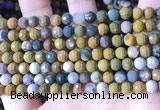 COS310 15.5 inches 6mm faceted round ocean jasper beads