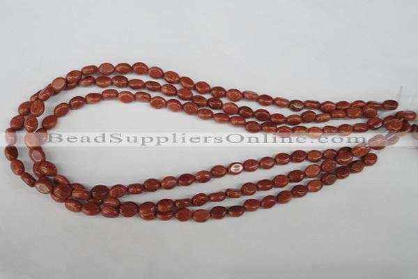 COV03 15.5 inches 6*8mm oval goldstone beads wholesale