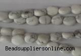 COV05 15.5 inches 6*8mm oval white howlite beads wholesale