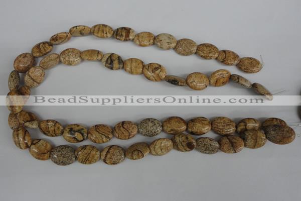 COV105 15.5 inches 12*16mm oval picture jasper beads wholesale