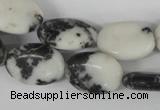 COV138 15.5 inches 13*18mm oval black & white jasper beads wholesale