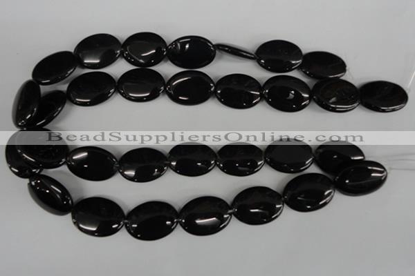 COV160 15.5 inches 17*24mm oval black agate beads wholesale