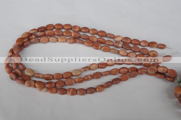 COV33 15.5 inches 8*10mm oval red mud jasper beads wholesale