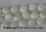 COV48 15.5 inches 8*10mm oval white shell beads wholesale