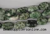 COV52 15.5 inches 8*12mm oval green spot gemstone beads wholesale