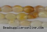 COV55 15.5 inches 8*12mm oval yellow jade gemstone beads wholesale