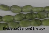 COV56 15.5 inches 8*12mm oval seaweed jade gemstone beads wholesale