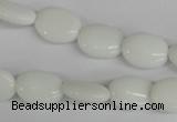 COV82 15.5 inches 10*14mm oval white porcelain beads wholesale