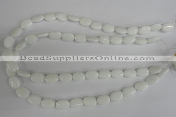 COV82 15.5 inches 10*14mm oval white porcelain beads wholesale