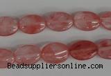 COV91 15.5 inches 10*14mm oval cherry quartz beads wholesale