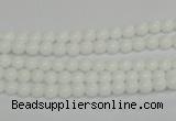 CPB01 15.5 inches 4mm round white porcelain beads wholesale