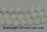 CPB03 15.5 inches 8mm round white porcelain beads wholesale