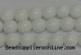 CPB04 15.5 inches 10mm round white porcelain beads wholesale