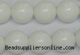 CPB07 15.5 inches 16mm round white porcelain beads wholesale