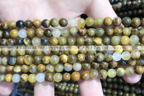 CPB1050 15.5 inches 4mm round golden pietersite beads wholesale