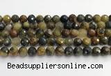 CPB1077 15.5 inches 8mm faceted round natural pietersite beads