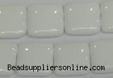 CPB115 15.5 inches 20*20mm square white porcelain beads wholesale