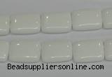 CPB121 15.5 inches 12*16mm rectangle white porcelain beads wholesale