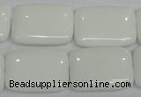 CPB123 15.5 inches 18*25mm rectangle white porcelain beads wholesale