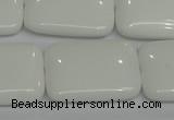 CPB124 15.5 inches 22*30mm rectangle white porcelain beads wholesale