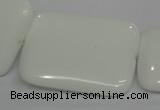 CPB125 15.5 inches 30*40mm rectangle white porcelain beads wholesale