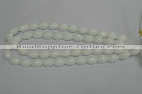 CPB17 15.5 inches 10*14mm rice white porcelain beads wholesale