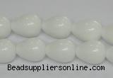 CPB22 15.5 inches 10*14mm teardrop white porcelain beads wholesale