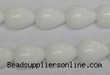 CPB23 15.5 inches 12*16mm teardrop white porcelain beads wholesale