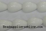 CPB24 15.5 inches 13*18mm teardrop white porcelain beads wholesale