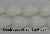 CPB25 15.5 inches 15*20mm teardrop white porcelain beads wholesale