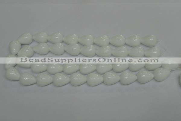 CPB25 15.5 inches 15*20mm teardrop white porcelain beads wholesale