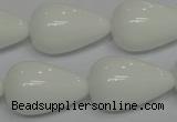 CPB26 15.5 inches 15*25mm teardrop white porcelain beads wholesale