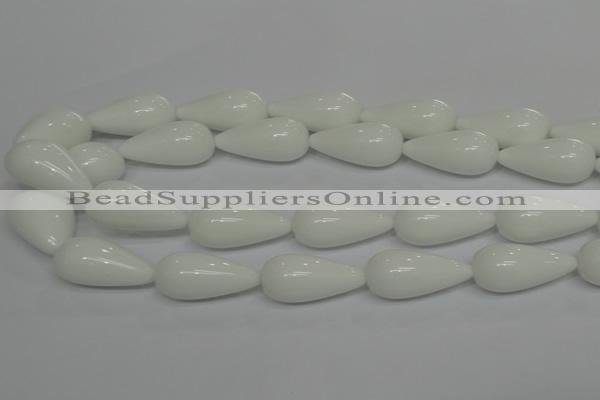 CPB27 15.5 inches 10*30mm teardrop white porcelain beads wholesale