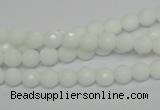 CPB32 15.5 inches 6mm faceted round white porcelain beads wholesale