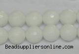 CPB35 15.5 inches 12mm faceted round white porcelain beads wholesale