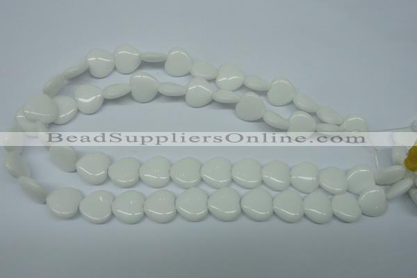 CPB350 15 inches 12*12mm heart white porcelain beads wholesale