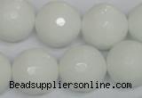 CPB38 15.5 inches 18mm faceted round white porcelain beads wholesale