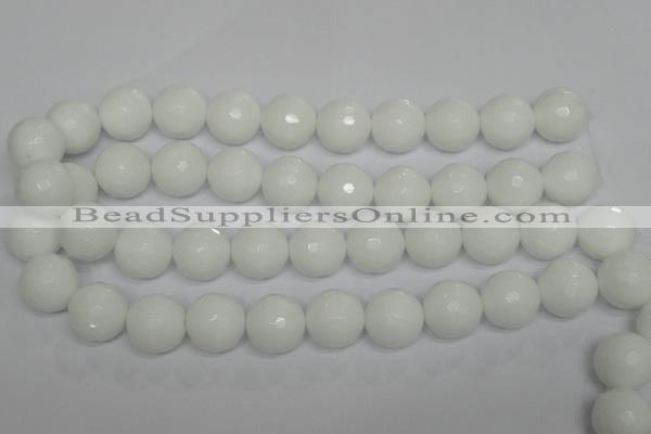 CPB38 15.5 inches 18mm faceted round white porcelain beads wholesale