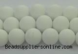 CPB412 15.5 inches 8mm round matte white porcelain beads