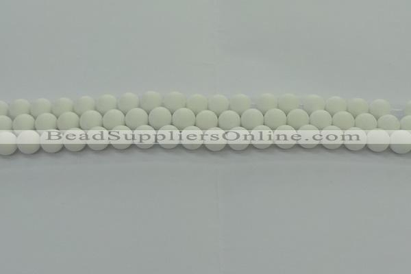 CPB412 15.5 inches 8mm round matte white porcelain beads