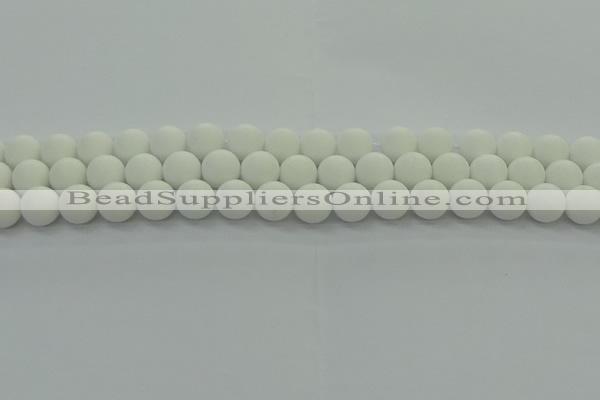 CPB413 15.5 inches 10mm round matte white porcelain beads