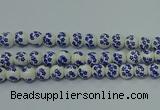 CPB501 15.5 inches 6mm round Painted porcelain beads