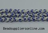 CPB511 15.5 inches 6mm round Painted porcelain beads