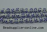 CPB521 15.5 inches 6mm round Painted porcelain beads