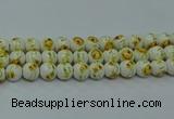 CPB561 15.5 inches 6mm round Painted porcelain beads